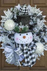 Black And White Snowman Wreath Winter Wreath Snowmen Decoration Christmas Decor Holiday Wreath Outdoor Christmas Wreath Snowman Wreath Christmas Wreaths Outdoor Christmas Wreaths Snowman Decorations