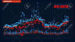 Vector Abstract Financial Big Data Graph Visualization Stock