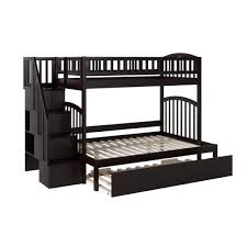 Shop for queen size trundle bed online at target. Atlantic Furniture Westbrook Espresso Twin Over Full Staircase Bunk With Twin Size Urban Trundle Bed Ab65751 The Home Depot