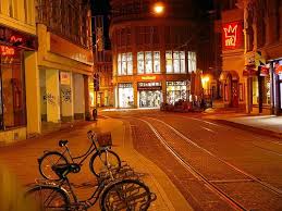 Halle Saale Great Ulrich Street Near New Theater Cafe Halle Neustadt Street