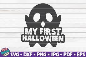 Halloween is a great time to get creative with your seasonal décor. My First Halloween Svg Halloween Quote Graphic By Mihaibadea95 Creative Fabrica