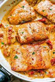 Pan Seared Salmon With Sun Dried Tomato Cream Sauce Recipe Salmon Recipes Pan Seared Seared Salmon Recipes Healthy Salmon Recipes