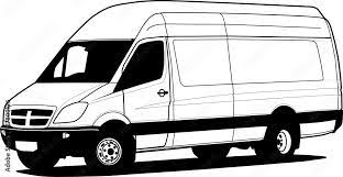 Delivery Van Hand Draw Illustration, Vector Stock Vector | Adobe Stock