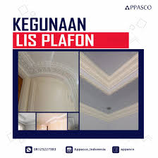 Plafon membatasi persinggungan langsung pandangan kita dengan atap rumah, sehingga pemandangan interior yang dihasilkan akan jauh lebih rapi.plafon juga berguna jika penghuni rumah ingin memasang lampu. Kegunaan Lis Plafon Jasa Pasang Plafon Rumah