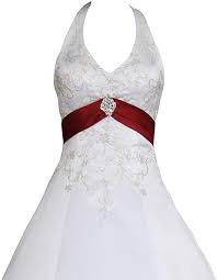 Maybe you would like to learn more about one of these? Romantic Fashion Brautkleid Hochzeitskleid Weiss Bordeaux Modell W085 A Linie Satin Stickerei Zweifarbig De Amazon De Fashion