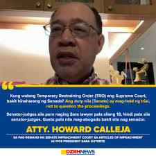 NILOLOKO NA TAYO, HARAP-HARAPAN NA TAYONG GINAGA**' Kinuwestiyon ni Atty.  Howard Calleja, isang law propesor ang ginawang pag-remand o pagbabalik ng  Senate Impeachment Court sa Kamara ng Articles of impeachment sa kaso