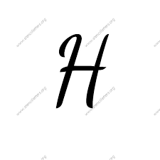 This calligraphy letter h is part of a style study by joanne groff at the painted pen. 1950s Cursive Script Uppercase Lowercase Letter Stencils A Z 1 4 To 12 Inch Sizes Stencil Letters Org