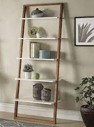 Check spelling or type a new query. Union 5 Home Fredrikstad Modern Two Tone Leaning Ladder Bookshelf Natural Wood Bookshelves In Bedroom Bookshelves Ladder Bookshelf