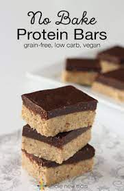 Ez No Bake Protein Bars Grain Free Low Carb Vegan Whole New Mom Recipe Protein Bar Recipes No Bake Protein Bars Protein Bars Homemade