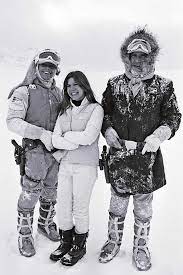 Mark Hamill Carrie Fisher And Harrison Ford On The Set Of The Empire Strikes Back Star Wars Cast Carrie Fisher Star Wars Pictures