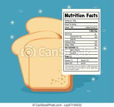 Toast Bread Slice With Nutrition Facts Vector Illustration Design Canstock