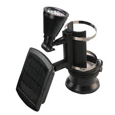 Nature Power Black Outdoor Solar Powered 4 Led Flagpole Light 22015 The Home Depot