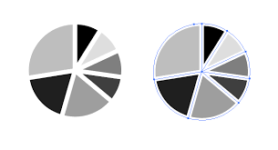 How To Disunite Pie Chart Elements Graphic Design Stack