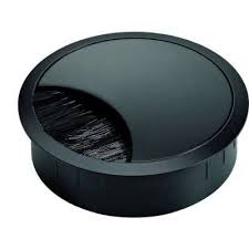 Durch neue geräte wie smartphones und tabletts werden nun auch zusätzliche ladekabel auf dem schreibtisch benötigt. Kabeldurchlass Metall Burste Rund 80 Mm Schwarz Von Hettich Kubatec