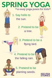 Yoga For Spring Printable Poster Poses Preschool Childrens