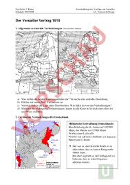 Der vertrag von versailles vom 28. Arbeitsblatt Versailler Vertrage Geschichte Neuzeit