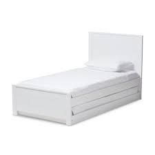 Get free shipping on qualified trundle beds or buy online pick up in store today in the furniture department. Twin Catalina Modern Classic Mission Style Finished Wood Platform Bed With Trundle White Baxton Studio Target