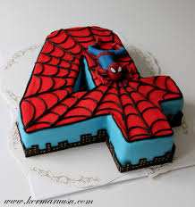 4th Birthday Simple Birthday Cake For 4 Year Old Boy 4 Vuotiaan Spidermankakku Spiderman Birthday Cake Spiderman Birthday Spiderman Birthday Party