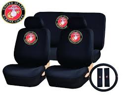 11 Piece Auto Interior Gift Set Marines Usmc A Set Of 2 Seat Covers 1 Rear Bench Cover 1 Steering Wheel An Seat Belt Pads Black Seat Covers Bench Covers