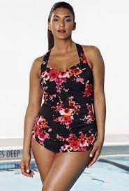 Chlorine Resistant Aquabelle Poppies Sarong Front Swimsuit Traje De Bano De Talle Alto Ropa Ropa De Moda