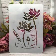 Bunga lotus berbeda dengan bunga teratai, perbedaan lebih jelasnya anda dapat lihat sebagai berikut. 29cm A4 Bunga Teratai Kolam Diy Layering Stensil Lukisan Dinding Scrapbook Mewarnai Embossing Album Dekoratif Template Stensil Aliexpress