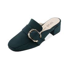 Twisted Buckle Bloafer In Dark Green Spur Shoes