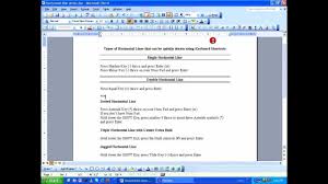 Ms Word Tutorial Instant Horizontal Lines Using Keyboard Shortcuts Hd Words Ms Word Ms Word 2003