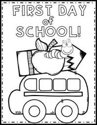 Enjoy This First Day Of School Color Page Preschool First Day Kindergarten First Day First Day Of School Activities