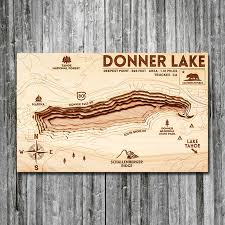 donner lake ca wood map 3d topographic wood chart