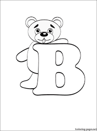This is a full page chart of alphabet letters featuring various animals. Letter B Coloring Pages Idea Whitesbelfast