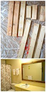 This diy wood framed mirror is the perfect accessory for any space! Rachel Schultz Framing A Bathroom Mirror With Pallets