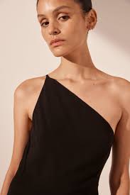 Solace London Green Kira one-shoulder maxi dress