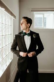 Black And Green Wedding Suit Urban Minneapolis Wedding At The Neu Neu In Black Evergreen And Gold Junebug Weddings Emerald Green Weddings Minneapolis Wedding Winter Wedding Inspiration