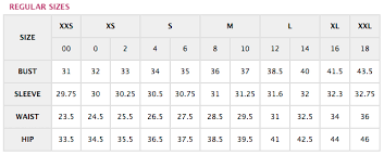 My Size Charts Ann Taylor Size Charts