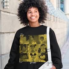 African American Cartoon Mosaic (yellow) Sweatshirt