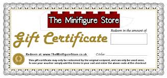 These make the perfect gift or they could add a spot. Gift Certificate Png The Minifigure Store Authorised Lego Retailer