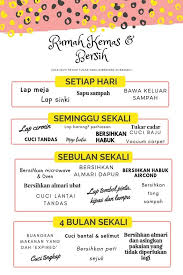 Jadual pembersihan tandas kamar selesa saikhad contoh jadual pembersihan tandas. Print Jadual Ni Kalau Nak Rumah Sentiasa Kemas Dan Bersih Impiana