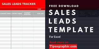 Collection of most popular forms in a given sphere. Sales Lead Template For Excel Free Download Tipsographic