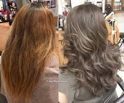 The hair dye will neutralize and tone down the orange tone, offering a cool and nice light brown shade. á'á—©á'•k á—°á—©á–‡tiá'Ž On Instagram Extreme Color Correction From Orange Brassy To Natural Ashy Dark Blon Hair Color Formulas Ash Brown Hair Color Color Correction Hair