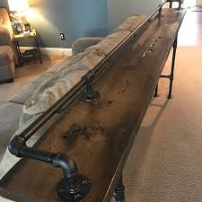 Reclaimed Barn Wood Sofa Bar Table 6ft Restaurant Counter In 2020 Bar Table Behind Couch Diy Sofa Table Rustic Sofa