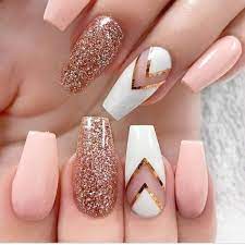 130 diseños de uñas bonitas y faciles. Unas Acrilicas Rosa Palo Con Piedras Unas Acrilicas