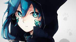 Post as many photos of anime characters with blue hair (girls and guys). Hd Wallpaper Anime Girl Hoodie Blue Hair Close Up Wallpaper Flare