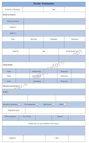 Society Nomination Form Word Format Download Society Templates Form