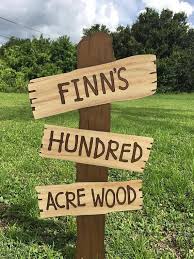 Customizable Winnie The Pooh Birthday Faux Wood Hundred Acre Etsy Winnie The Pooh Birthday Winnie The Pooh Cake Disney Baby Shower
