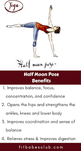 How To Do Half Moon Pose And Benefits Yoga Asanas Yoga Facts Yoga Fitness