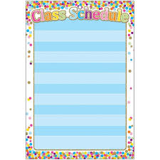 Smart Poly Confetti Class Schedule Chart W Grommet 10ct