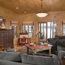 Knotty Pine Home Design Ideas Pictures Remodel And Decor Lake House Family Room Cabin Living Room Rustic Living Room