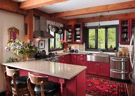 Jul 11, 2020 · painting cabinets or walls is an easy way to makeover your kitchen, but we love the idea of swapping out old countertops with bright red ones, like in this kitchen spotted on pinterest. 75 Beautiful Kitchen With Red Cabinets Pictures Ideas July 2021 Houzz