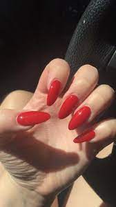 Unique Almond Acrylic Nails Almondacrylicnails Red Acrylic Nails Almond Shape Nails Red Nails
