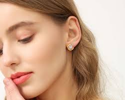 Gold Stud Earrings, Cubic Zirconia, 14K Rosegold, Stud Earrings, Sterling  Silver Post, Bridesmaid Gift, 14K Gold Plated, Alicia Bonnie